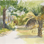 FLORIDA PATH WALLS SPRINGS WATERCOLOR 15X11