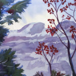 ROCKY MOUNTAINS WATERCOLOR 11X15