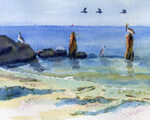 JOHNS PASS WATERCOLOR 6X4