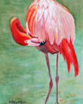 ONE FLAMINGO WATERCOLOR 4X6