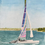 136 SAILING #2 WATERCOLOR 12X9