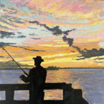 148 DUNEDIN FISHING PIER WATERCOLOR 6X6