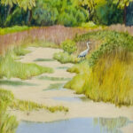 158 REAL FLORIDA PATH WITH BIRD COLORED PENCIL 16X12