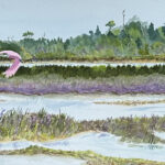 181 FLORIDA WET LANDS WATERCOLOR 12X30