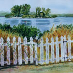 31 PICKET FENCE WATERCOLOR 18X22