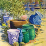31P GARDEN POTS COLORED PENCIL 20X15